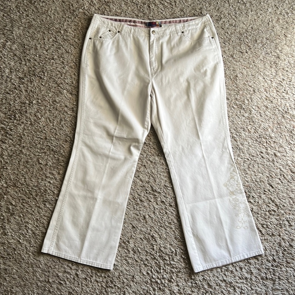 Caribbean Joe Cream Printed Jeans